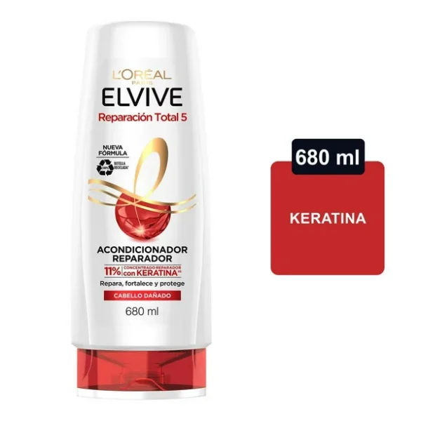 Loreal Elvive Reparacion Total 5 Acondicionador Cabello Dañado 680ml