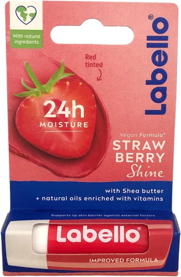 Labello Strawberry Shine 24h Moisture Lip Balm 4.8g - Image 2